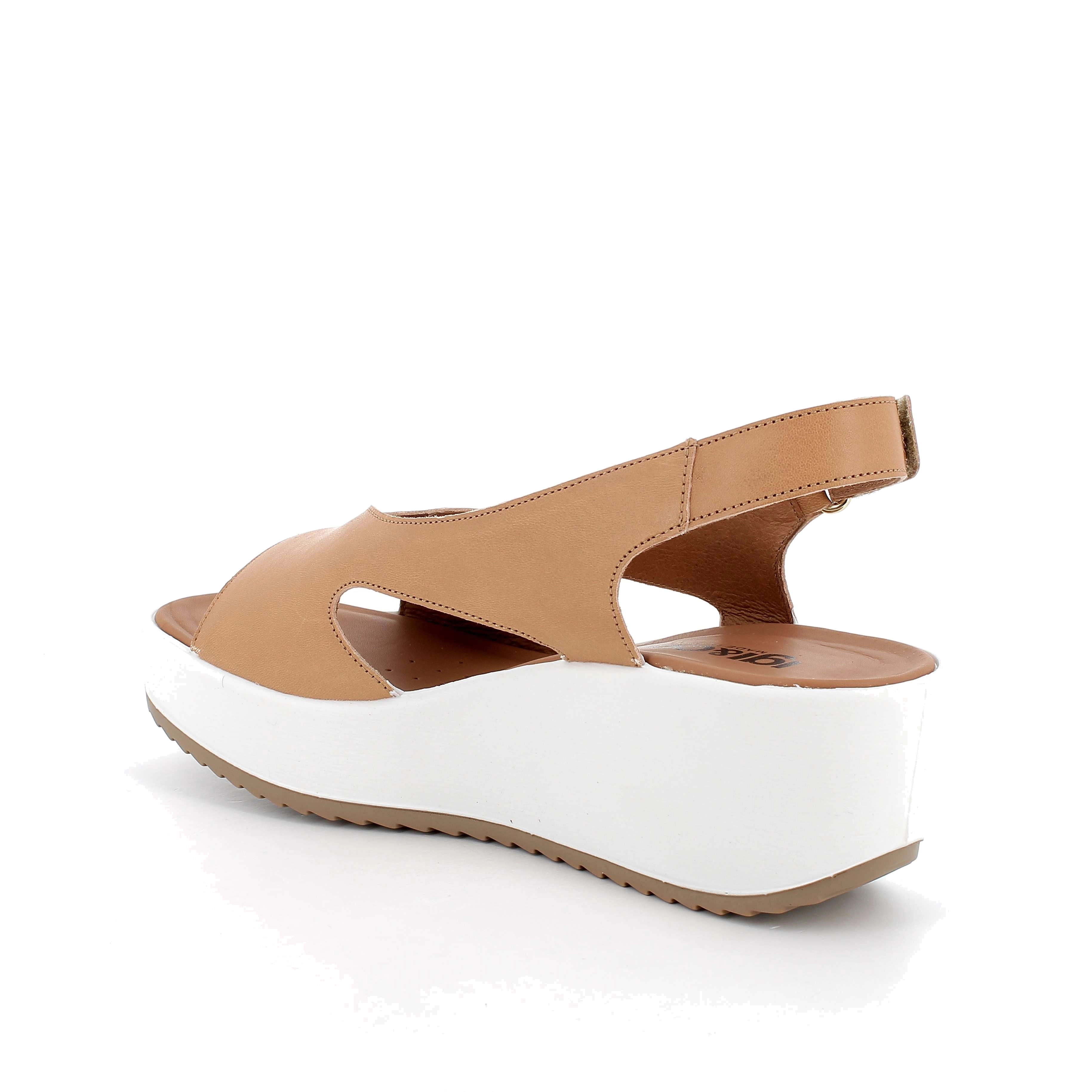 Sandals with wedge for women brown with velcro