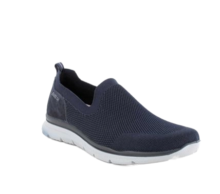 Men's Blue Leather Slip-On Sneakers
