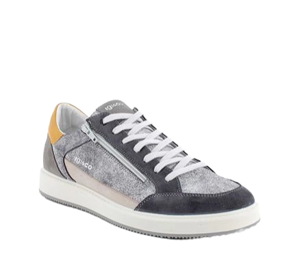 Sneakers for men sky blue and grey with zip