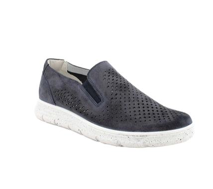 Slip on shoes for men blue with blue elastic