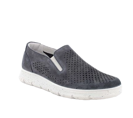 Slip on shoes for men blue with white elastic